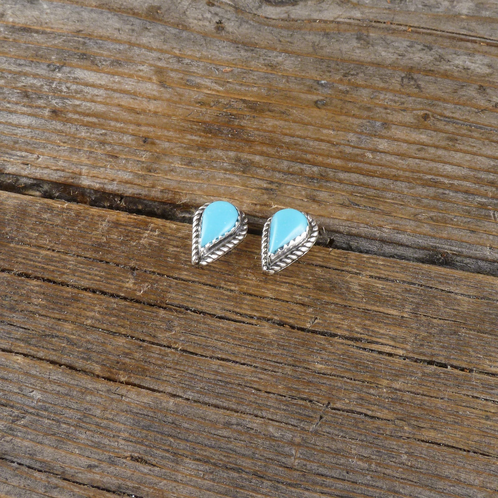 Turquoise Teardrop Stud Earrings