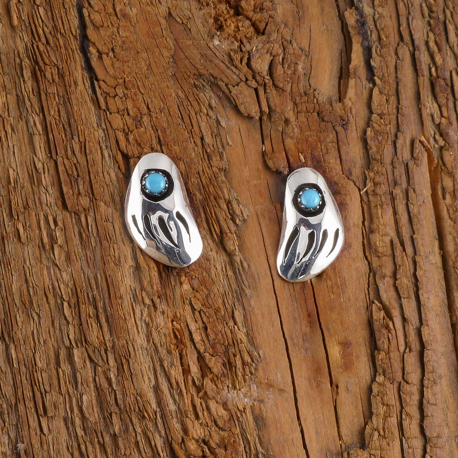 Turquoise Bear Claw Earrings