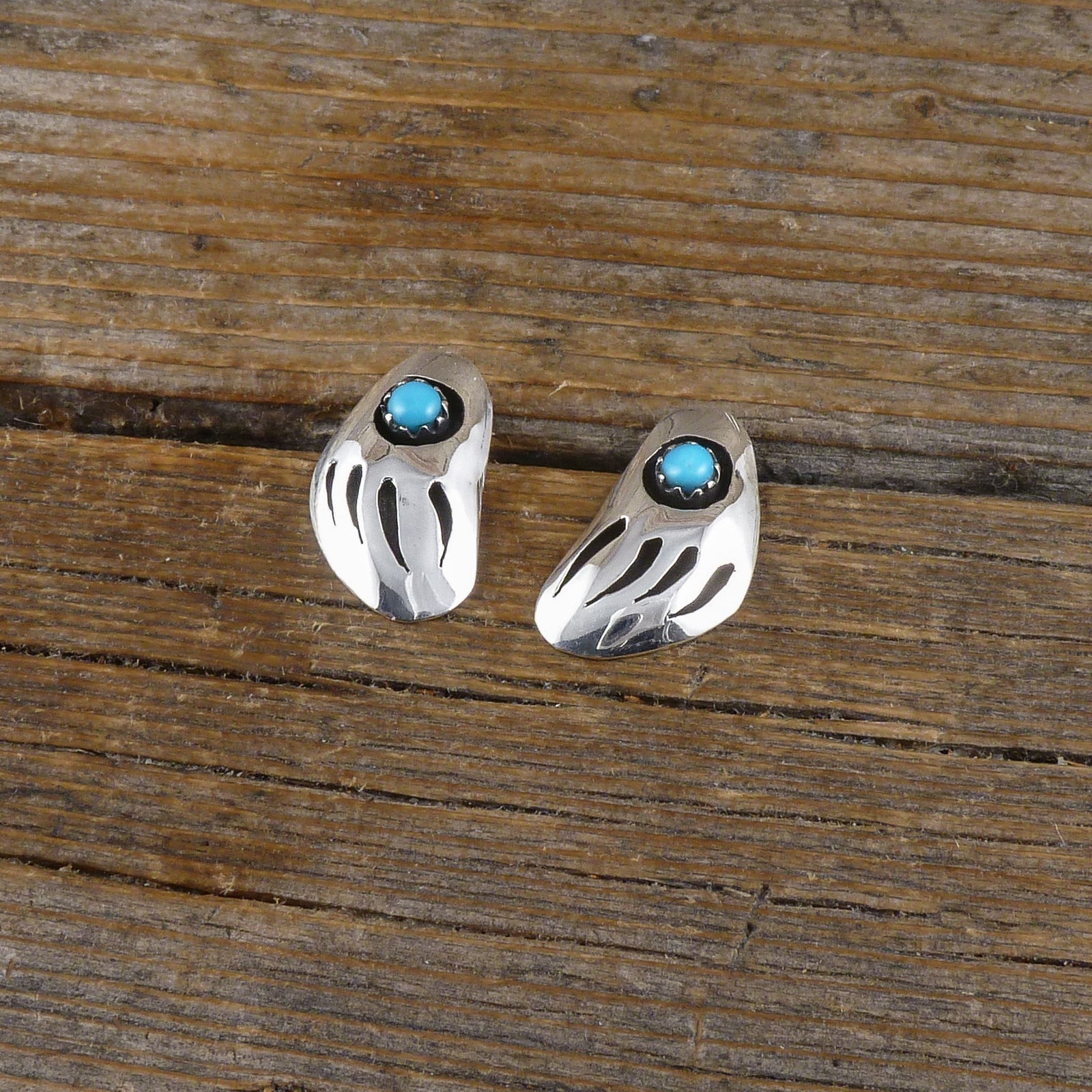 Turquoise Bear Claw Earrings