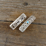 Jennie Blackgoat Turquoise Silver Stamp Hair Clip