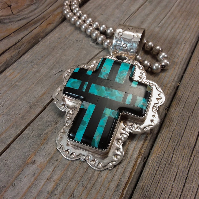 Daniel Coriz Inlay Cross Pendant